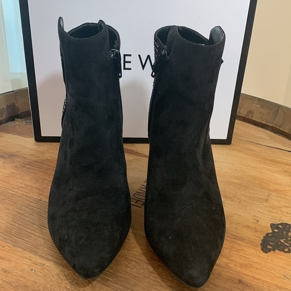 Nine West | Eye Candy Black Studded Zipper Ankle Boots Booties + Box 7 M - Picture 5 of 14